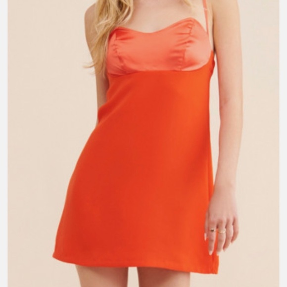 NWT Free People Women's Small Coral Orange Mila Mini Dress Sleeveless $148 New S - Picture 9 of 14
